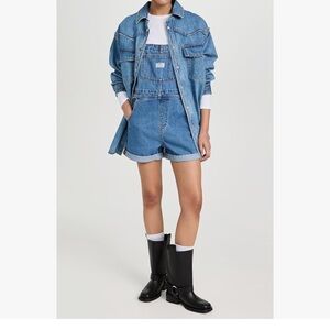 Levi vintage denim overall shorts